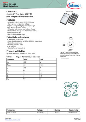 IGC016K10S2 datasheet cover page
