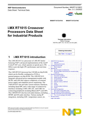 IMXRT1015IEC 数据手册首页