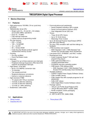 TMS320F28044 datasheet cover page