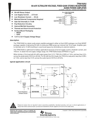 TPA6102A2 数据手册首页