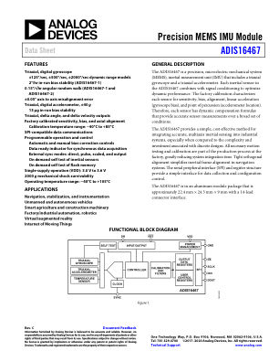 ADIS16467 数据手册首页
