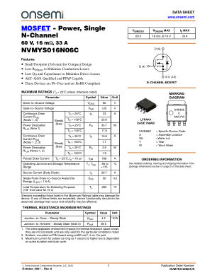 NVMYS016N06C 数据手册首页
