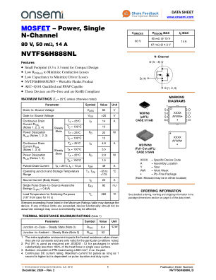 NVTFS6H888NL 数据手册首页