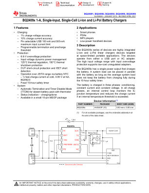 BQ24095 datasheet cover page