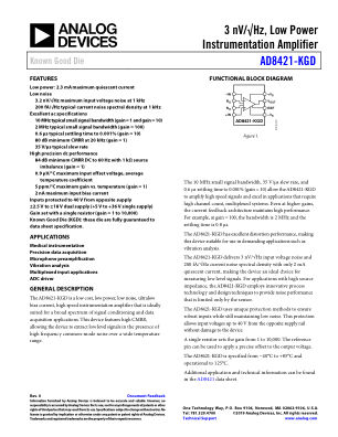 AD8421-KGD 数据手册首页