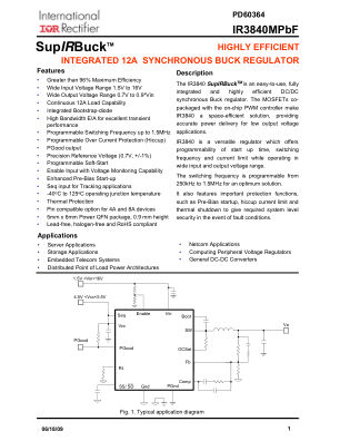 IR3840M datasheet cover page