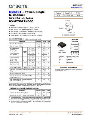 NVMYS022N06C datasheet cover page