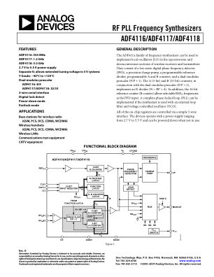 ADF4116 datasheet cover page