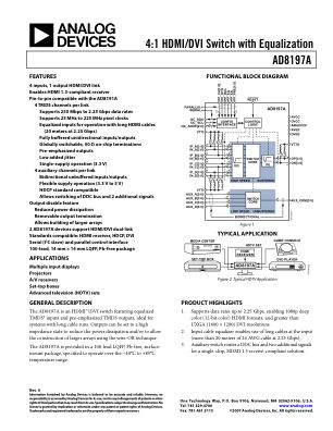 AD8197A 数据手册首页