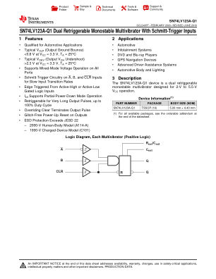 SN74LV123A-Q1 数据手册首页
