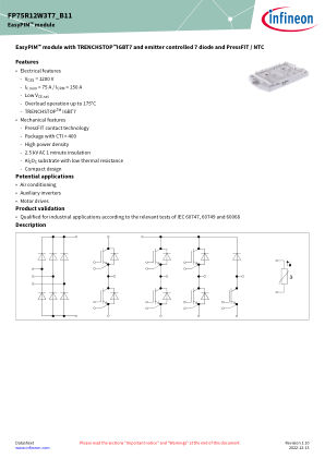FP75R12W3T7-B11 datasheet cover page
