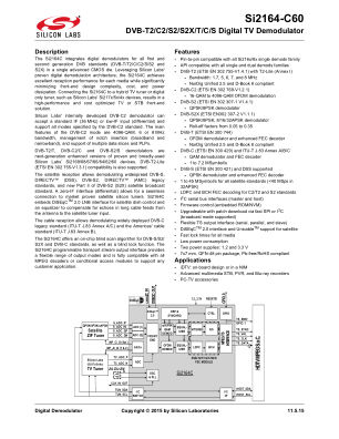 SI2164-C60-GMR datasheet cover page