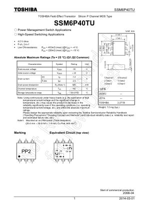 SSM6P40TU 数据手册首页