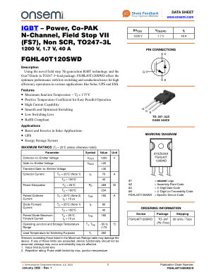 FGHL40T120SWD datasheet cover page