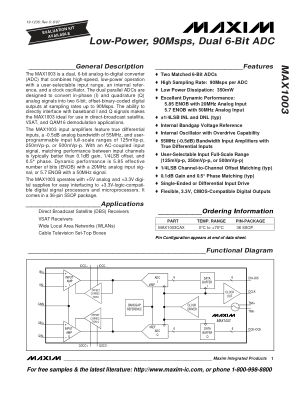 MAX1003 datasheet cover page