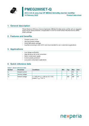 PMEG2005ET-QR datasheet cover page
