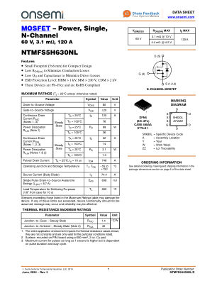 NTMFS5H630NL 数据手册首页