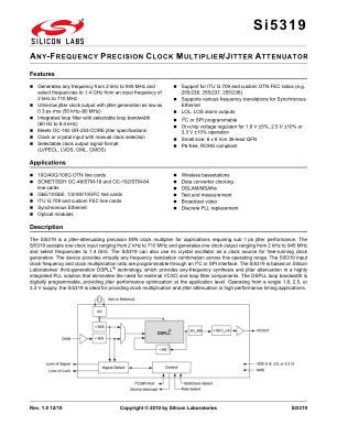 SI5319C-C-GM datasheet cover page