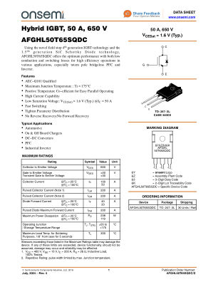 AFGHL50T65SQDC 数据手册首页