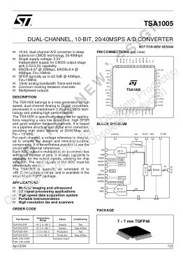 TSA1005 数据手册首页