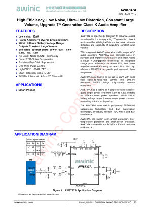 AW8737A datasheet cover page