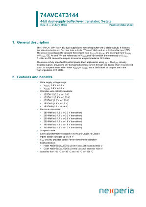 74AVC4T3144GU12X datasheet cover page