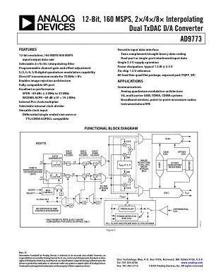 AD9773 数据手册首页