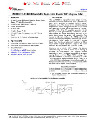 LMH9126 datasheet cover page