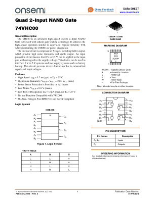 74VHC00 datasheet cover page