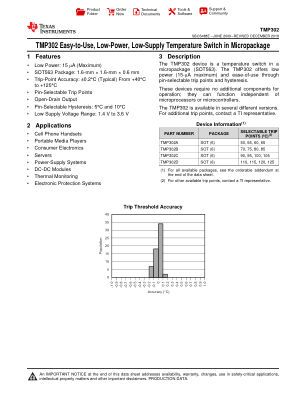 TMP302 datasheet cover page
