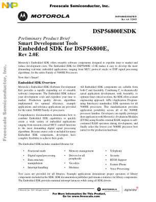 DSP56800ESDK 数据手册首页