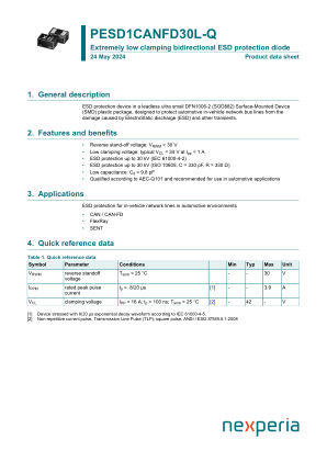 PESD1CANFD30L-QYL datasheet cover page