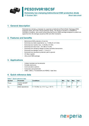 PESD5V0R1BCSFYL datasheet cover page
