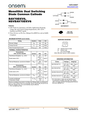 BAV70DXV6T1 数据手册首页