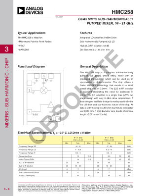 HMC258 datasheet cover page