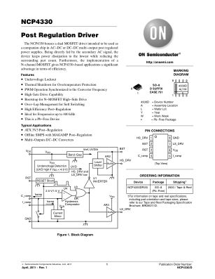 NCP4330 datasheet cover page
