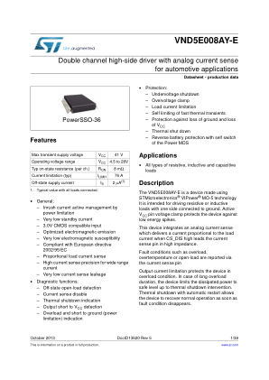 VND5E008AY-E 数据手册首页