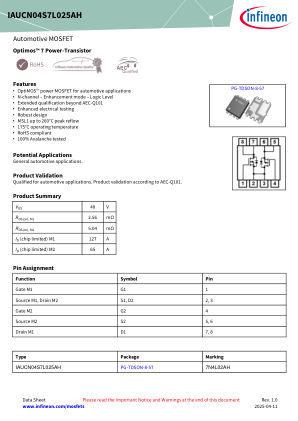 IAUCN04S7L025AH 数据手册首页