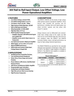 RS8417-8 datasheet cover page