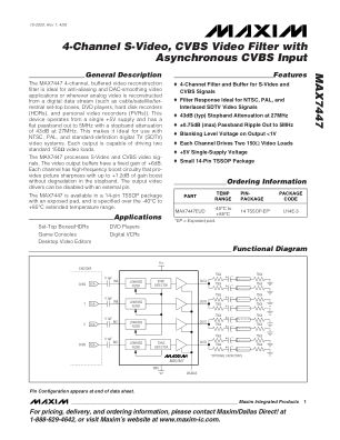 MAX7447 datasheet cover page