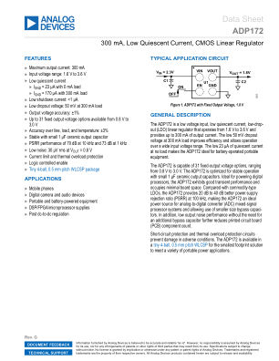 ADP172 datasheet cover page