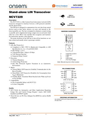 NCV7329 数据手册首页