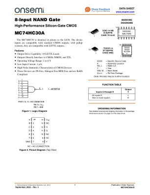 MC74HC30A 数据手册首页