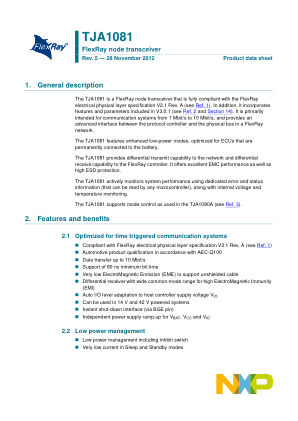 TJA1081 datasheet cover page