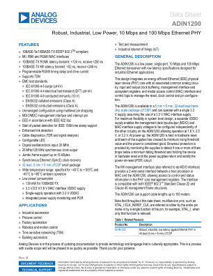 ADIN1200 datasheet cover page