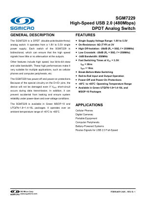 SGM7229-BRIEF datasheet cover page