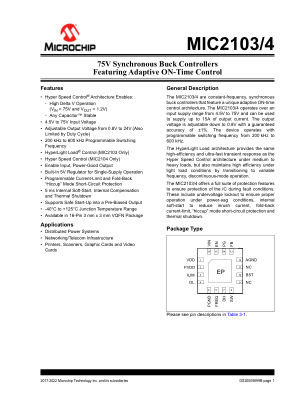 MIC2103YML-TR 数据手册首页