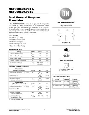 NST3906DXV6T1 datasheet cover page