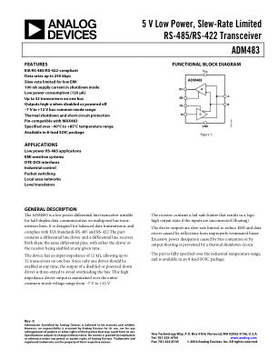 ADM383 datasheet cover page