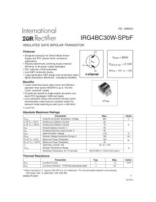 IRG4BC30W-S datasheet cover page